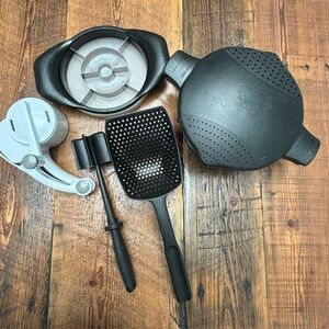 Pampered Chef Steamer, Meat Chopper, Stainer, Cheese Grater, Pineapple Cutter
